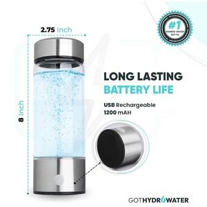 ION Hydrogen Water Bottle Water Ionizer with Koozieb 14 Oz/420ml